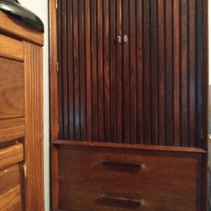 Armoire and dresser and mirror
